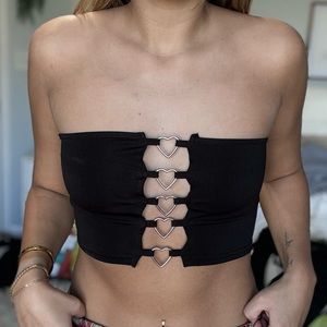SUPER cute heart strapless top